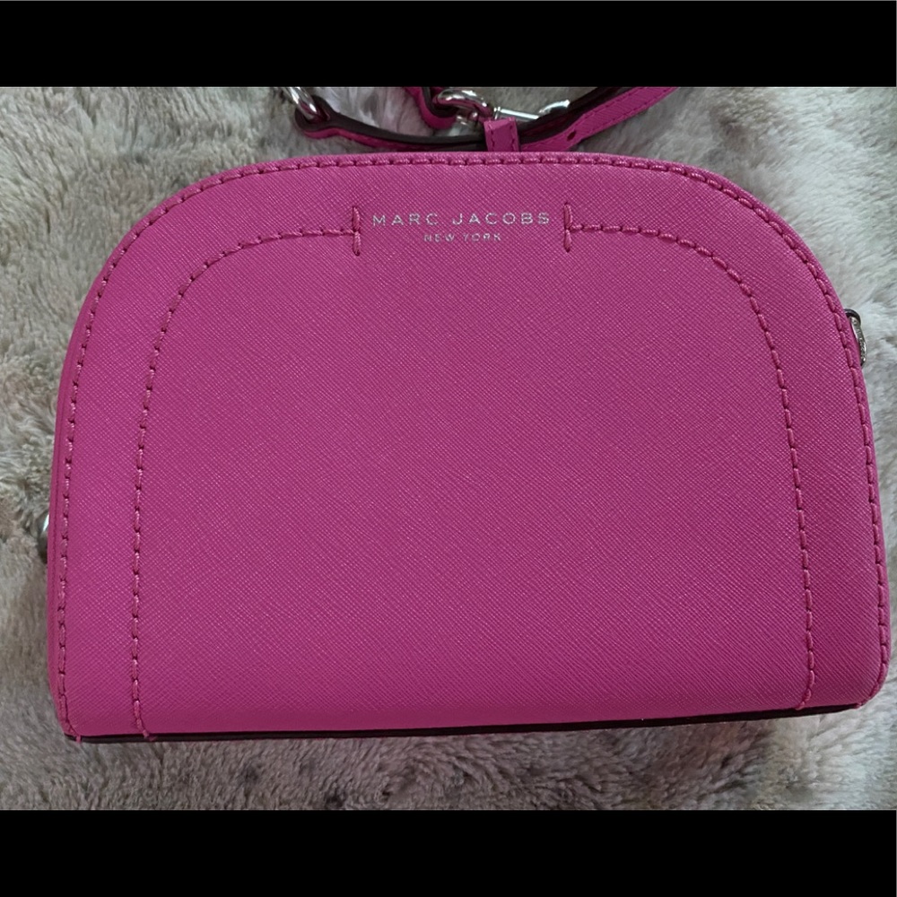 Marc Jacobs Playback Half Moon Saffiano Leather Small Crossbody Bag Pink